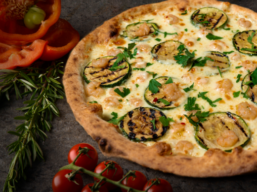 Suggestie: Pizza Zucchine con Gamberetti