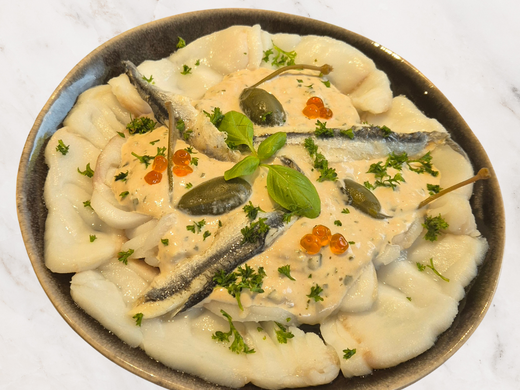 Carpaccio van kabeljauw